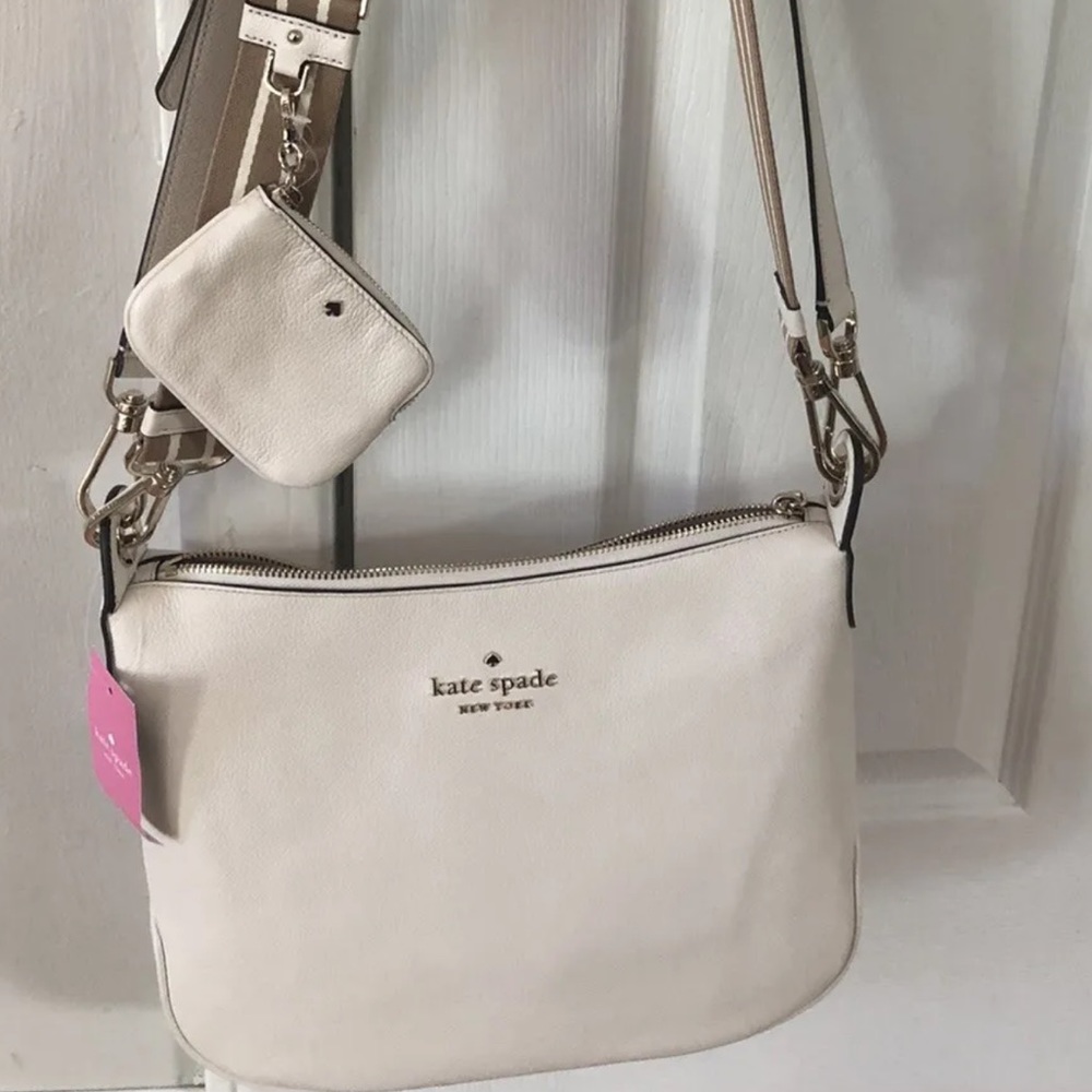 New Kate Spade Rosie Large Crossbody Pebbled Leather Parchment - Picture 7 of 16